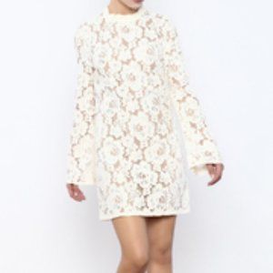 WAYF Belmont Lace Dress Bell Sleeve - Small